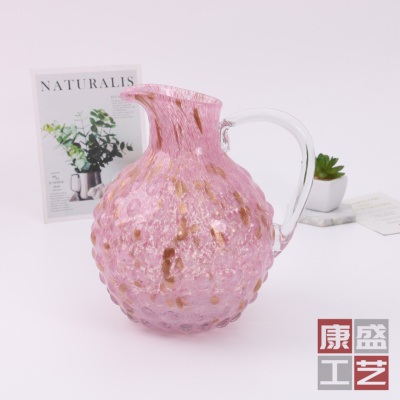 INS Style Creative Glass Vase Glass Craft Colored Glass Vase Modern Simple Pink Kettle Vase