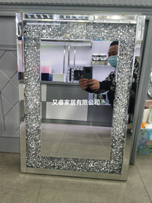 Glass Diamond Splicing Mirror Decorative Mirror Mirror Special-Shaped Mirror Hanging Mirror Bathroom Mirror