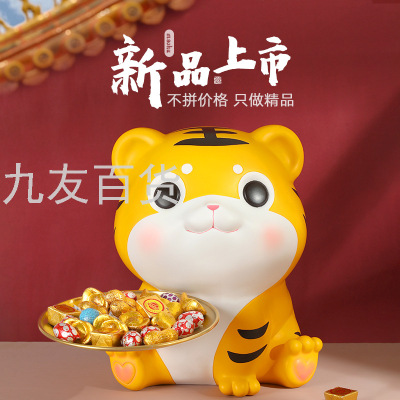 New Cute Tiger Tray Key Storage Mobile Phone Holder Home Good Things Decorations Resin Craft Ornament Wholesale