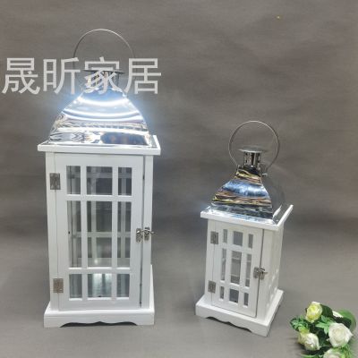 European-Style Storm Lantern Candlestick Floor Aromatherapy Candle Iron Storm Lantern Craftwork Storm Lantern Bedroom Decoration