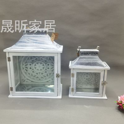 European-Style Storm Lantern Candlestick Floor Aromatherapy Candle Iron Storm Lantern Craftwork Storm Lantern Bedroom Decoration