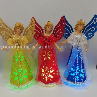 Christmas Angel Angel Decoration Ornaments Decorations with Lights New Factory Direct Sales