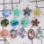 DIY Ornament Accessories Wholesale Acrylic Leaves Flower Embossed Printing Small Pendant Decorations Material Accessories