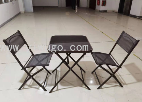 glass table and chair folding three-piece outdoor table and chair combination leisure balcony outdoor three-piece set in stock