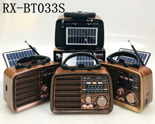 Rx033s with USB with Solar Panel. Retro Card-Inserting Player with Bluetooth and Radio