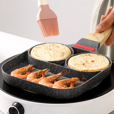 Fried Egg Pan Fried Egg Mold Two Holes Egg Frying Pan Bacon Pan Non-Stick Griddle Pancake Machine Home Breakfast