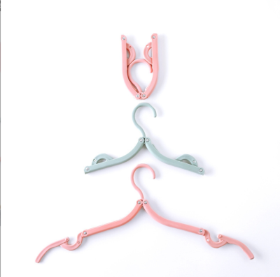 Factory Direct Nordic Style Plastic Folding Hanger Travel Adult and Children Portable Clothes Hanger Folding Hanger