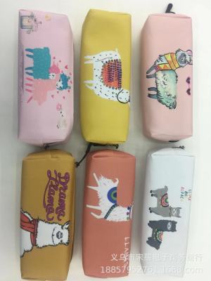 New Cartoon Pencil Case Large Capacity Alpaca Student Prize Stationery Case Personalized Patterns Grass Mud Horse Spot Pencil Bag Pencil Case
