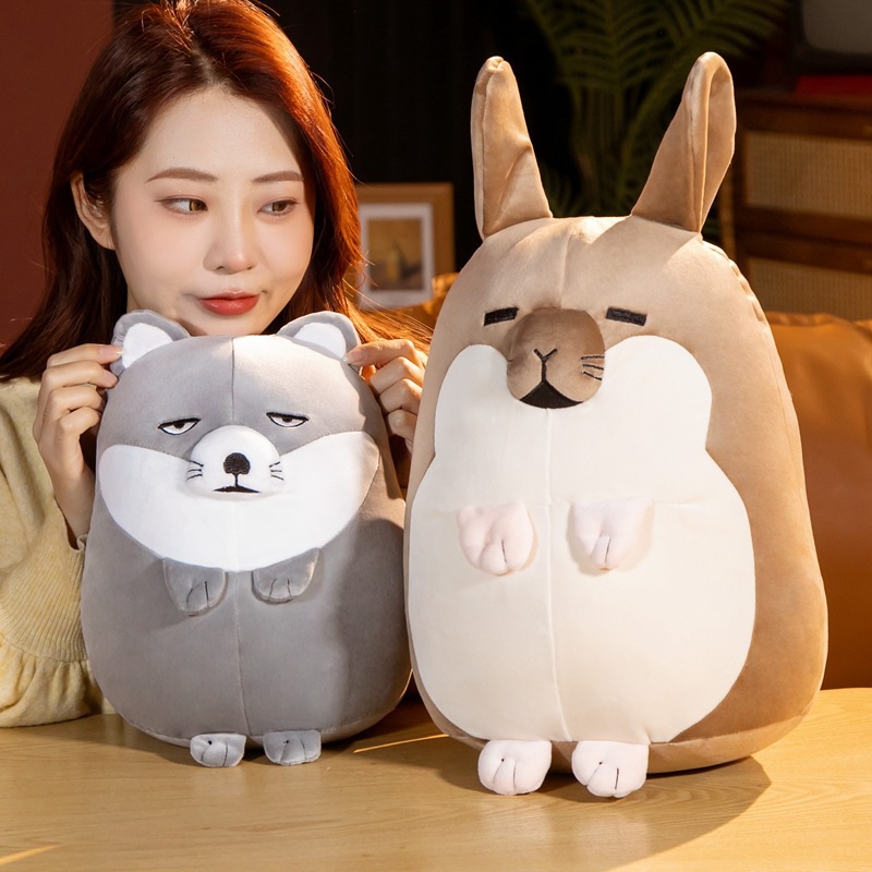 new cute creative down cotton expression bag cute funeral fox plush toy ...