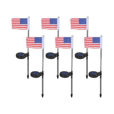 Amazon Hot Solar Pin Lamp Led Flag Light Outdoor Waterproof Garden Independence Day Decoration Lawn Lamp