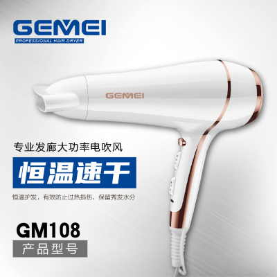 GEMEI GM-108 European standard household air duct hair salon hair dryer high power quick drying hair dryer