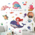 Xi Pan Stickers Cartoon Whale Dolphin Waterproof Stickers Bathroom Bathroom Wall Decoration Children Background Decoration