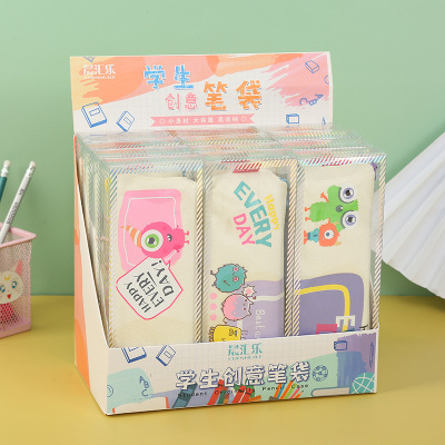 Spot Stationery Case Oxford Cloth Cartoon Monster Lead Pencil Case Large Capacity Zipper Stationery Storage Bag Student Pencil Case Pencil Case