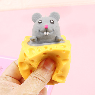 Cheese Mouse Cup Funny Vent Ball Squeeze out Surprise Super Interesting Good Quality Funny Cute Healing Mood