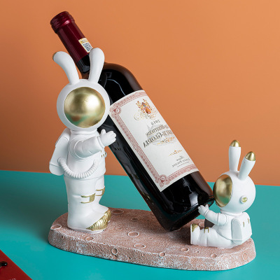 Astronaut Red Wine Rack Decoration Living Room Light Luxury Wine Cabinet Decoration Modern Creative Spaceman Bracket Factory Wholesale