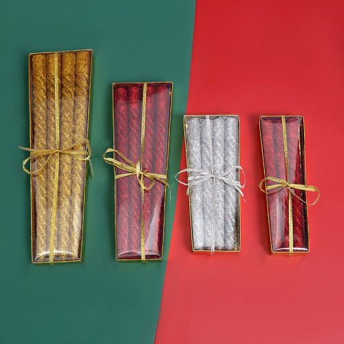 Thread Candle Wedding Party Baking Atmosphere Long Brush Holder Wax Pack Table Decorative Ornaments 3 Colors One Box Set Candles