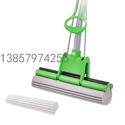 Lazy Mop TikTok Mop Collodion Cotton Reinforced Sponge Mop Double up Hand Wash-Free Roller Absorbent Household