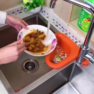 Household Swan Draining Basket Sink Garbage Dry Wet Separation Kitchen Punch-Free Hanging Vegetable and Fruit Draining
