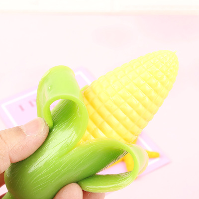 Creative Simulation TPR Corn Peeling and Gassing Whole Toy Squeeze Ball Decompression Stress Relief Children Squeezing Toy