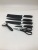 Factory Wholesale Stainless Steel Kitchen Knives Set 6 Pieces Black Tie Pattern Cutter with Peeler Kitchen Scissors