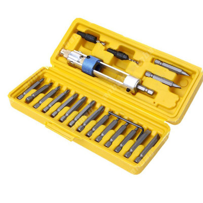 24-Piece High-Speed Steel Countersunk Head Drill Screwdriver Conversion Double Support Quick-Change Electric Multi-Function Set Tool Drill