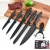 New Stainless Steel White Dots with Blacl Color Knife Set Five Knives with Planer Kitchen Knife Set Supply Wholesale Knife Set