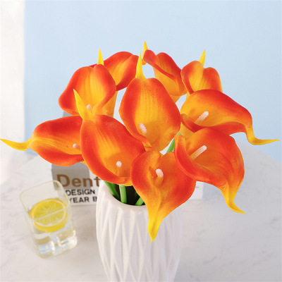 Mini Pu Calla Lily Fake/Artificial Flower Cross-Border Foreign Trade Home Decoration Photography Props Hand Feeling Wholesale Factory