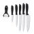 Black Pp Handle Stainless Steel Cutter Set 6-Piece Kitchen Meat Cleaver Chef Knife with Planer Set Knife Household