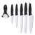 Household Black Pp Handle Stainless Steel Cutter Set 6-Piece Kitchen Meat Cleaver Chef Knife with Planer Set Knife