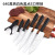 Black Pp Handle Stainless Steel Cutter Set 6-Piece Kitchen Meat Cleaver Chef Knife with Planer Set Knife Household