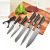 Factory Wholesale Stainless Steel Freezing Point Pattern 5-Piece Kitchen Knife with Planer Set Meat Cutting Bread Chef