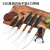 Household Black Pp Handle Stainless Steel Cutter Set 6-Piece Kitchen Meat Cleaver Chef Knife with Planer Set Knife