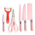 Factory Wholesale Gift 639 Pink 4 Knife With Scissors Non-Stick Kitchen Knife Set Household Kitchen Knife Six-Piece Set