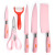 Factory Wholesale Gift Knife Set 638 Pink Handle Pink 4 Knife with Scissors Set Kitchen Peeling Six-Piece Knife Set