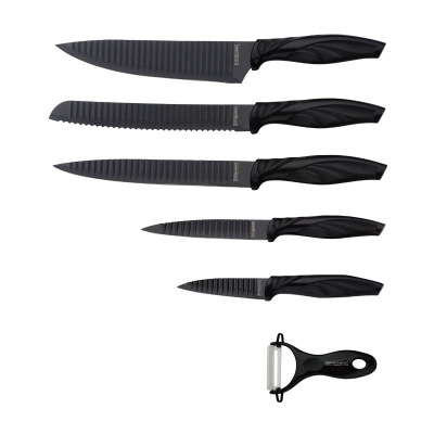 Beautiful Kitchenware Knife Set Spray Paint Wave Pattern Household Stainless Steel Cutter Set Gift Combination Knife Set