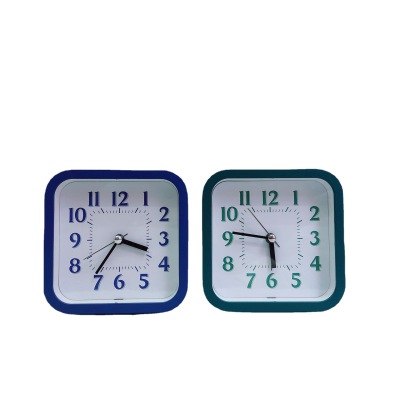 Department Store Supply Quartz Plastic Square Little Alarm Clock Simple Spray Paint Advanced Color Study Pendulum Clock