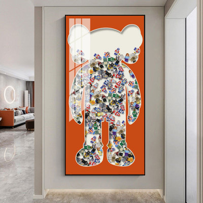 Fashion Trend Violent Bear Pattern Corridor Hall Background Wall Decorative Painting Cute Family Room Decoration Hanging Painting
