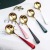 304 Stainless Steel Mesh Red Spoon Titanium-Plated Soup Spoon Creative Spoon Soup Spoon Household Tableware round Head Spoon Factory Wholesale