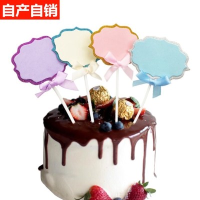 Cake Decorative Insertion Writable Happy Birthday Insertion DIY Blank Handwriting Greeting Plug-in