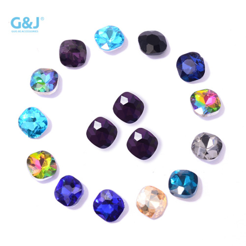 Fat Square round Corner Pointed Bottom Glass Jewelry Accessories Nail Art Sticking Diamond Phone Case DIY Nail Ornament Accessories