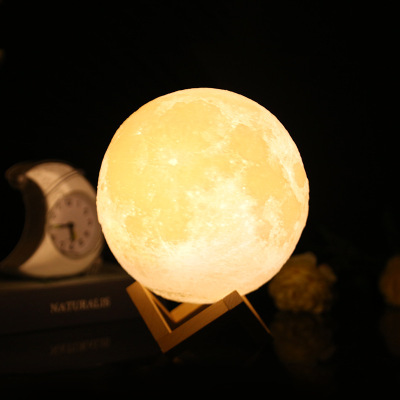 15cm3d Moon Small Night Lamp Bluetooth Audio Led Racket Desktop Lamp Creative Children's Toy Star Light
