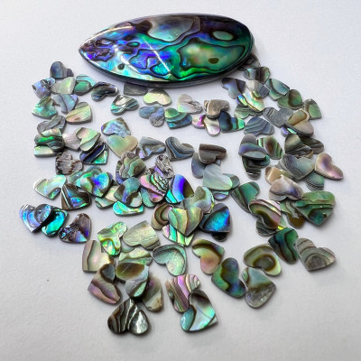 Abalone Shell Heart-Shaped Non-Hole Shell Ring Surface Inlaid Hinge Single-Sided Patch Jewelry DIY Ornament Accessories