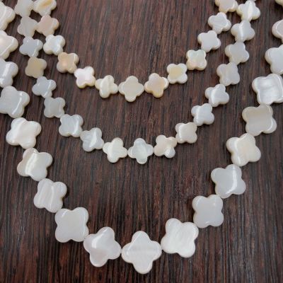 Shell Freshwater Shell Plum Blossom Square Beaded Straight Hole Earrings Crafts Material DIY Ornament Accessories Wholesale