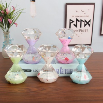 Milk Color Diamond Sand Clock Timer Decoration Creative Liquid Oil Leakage Classmates Friends Teachers Birthday Graduation Gifts