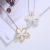 European and American 2021 Hot Necklace Fashion Irregular with Personality Flower Decorative Pendant Long Necklace Women's Sweater Chain