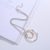 2021 Amazon Fashion Necklace European and American Style Oval Double Ring Short Pendant Women's Alloy Sweater Chain