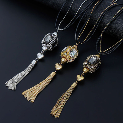 Pendant Sweater Chain 2021 New Women's Alloy Tassel Long Ins Autumn and Winter Ornament Retro Simple Necklace