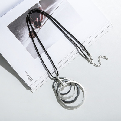 2021 Hot Sale Chain European and American Fashion Popular Necklace Multi-Layer Long Rope Women's Alloy Sweater Chain