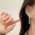 Dongdaemun Light Luxury Design Vachette Clasp Earrings Women's Cold Style Zircon Metal Tassel Earrings Personalized Ear Jewelry