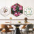 Rose Flower Pattern Shaped Creative Hexagonal Dining Room/Living Room Background Wall Canvas Hanging Painting Bedroom Oil Painting Decoration